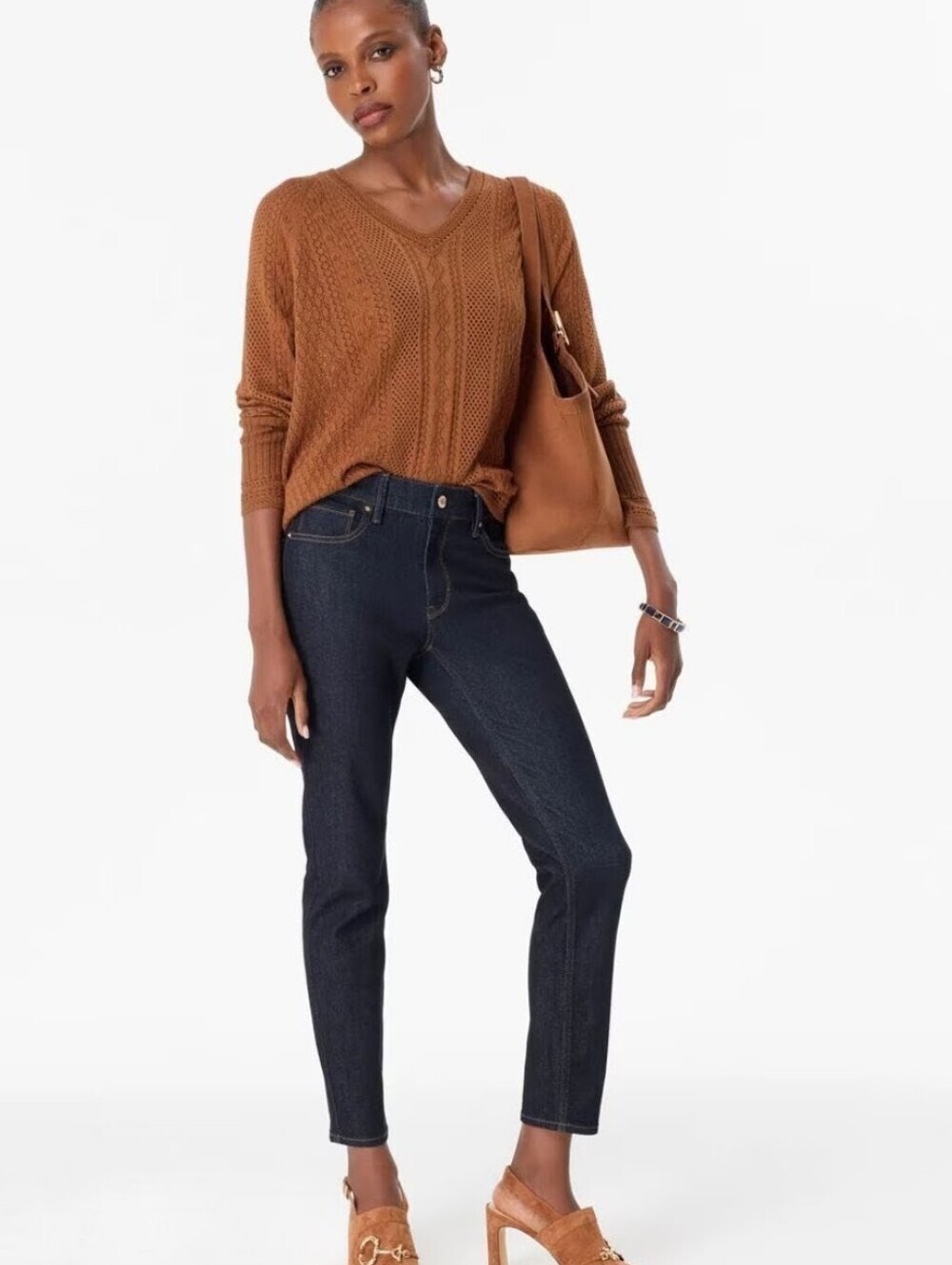 White House Black Market Women's Dark Wash Slim Crop Jeans Size 10